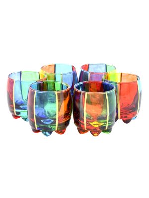 BICCHIERI GALASSIA Glasses liquor crystal hand painted traditional technique colors Venice