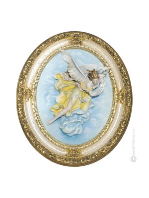 CHRISTMAS ANGEL Picture Bas-relief Porcelain Capodimonte Made in Italy