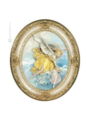 GUARDIAN ANGEL Picture Bas-relief Porcelain Capodimonte Made in Italy