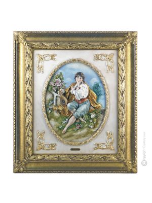 PAOLO Picture Bas-relief Porcelain Capodimonte Made in Italy