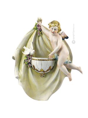 WALL FONT RIGHT Statuette Statue Figure Porcelain Capodimonte Handmade Made in Italy Exclusive