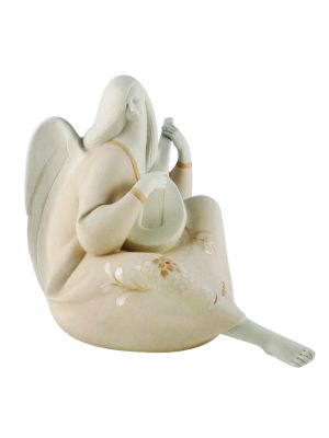 ANGEL WITH LUTE Statuette Statue Figure Porcelain Capodimonte Handmade Made in Italy Exclusive