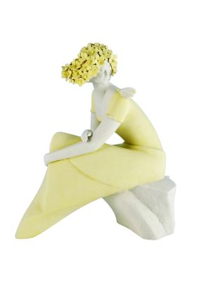 WOMAN WITH BUTTERFLY Statuette Statue Figure Porcelain Capodimonte Handmade Made in Italy Exclusive