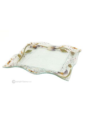 AZALEA – Tray, serving plate, centerpiece in artistic glass, handmade