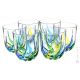 BICCHIERI ACQUA TRIX Set 6 water glasses hand painted crystal Venice authentic Made in Italy