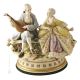 LADY AND GALLANT WITH LUTE Statuette statue figure porcelain Capodimonte handmade made in Italy exclusive