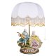 LADY WITH GALLANT - LAMP Table Lamp Abat-jour Lampshade Porcelain Capodimonte Made in Italy