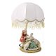 LADY WITH GALLANT - LAMP Table Lamp Abat-jour Lampshade Porcelain Capodimonte Made in Italy