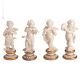 4 CHERUBS Statuette statue figure porcelain Capodimonte handmade made in Italy exclusive