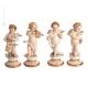 4 CHERUBS Statuette statue figure porcelain Capodimonte handmade made in Italy exclusive