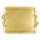 VASSOIO FIOCCO Tray Rectangular Handles Bow in Gold Leaf Wood Hand Made Made in Italy