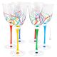 CALICE ACQUA HELICONIA Set 6 water glasses globlets chalices hand painted Venice authentic Made in Italy 