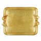 VASSOIO FIOCCO Tray Rectangular Handles Bow in Gold Leaf Wood Hand Made Made in Italy