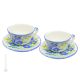 TAZZE FIORACCIO set tea cappuccino coffee cups with saucers Castelli ceramic authentic handmade Abruzzo Made in Italy