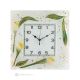 CALLA Wall Clock, Clear Glass with Drops, Relief Design, Handmade