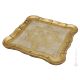 VASSOIO QUADRATO Wooden tray with gold-leaf decorated hand painted Florence authentic Made in Italy