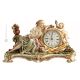 LADY WITH CHERUB Table clock Capodimonte porcelain handcraft made in Italy