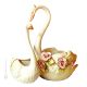 SWAN handmade ceramic table ornament Baroque style artistic with 24k gold details Made in Italy