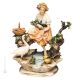 GIRL AT POND  Statuette statue figure Capodimonte porcelain handcraft made in Italy