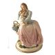 MOTHER SITS WITH BABY IN THE GARDEN Statuette statue figure porcelain Capodimonte handmade made in Italy exclusive