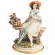 STOP ON A GARDEN SEAT Statuette statue figure porcelain Capodimonte handmade Made in Italy exclusive