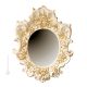 SPECCHIERA CRYSTAL & ROSES Ceramic mirror wall decorative hanging baroque style artistic ceramic with 24k gold details Made in Italy