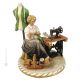 DRESSMAKER WITH TAILOR'S DUMMY Statuette statue figure porcelain Capodimonte handmade Made in Italy exclusive