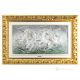 RUNNING HORSES Picture Bas-relief Porcelain Capodimonte Made in Italy