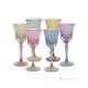 ADA Set of 6 authentic hand-painted stemmed liqueur glasses in premium quality glass.