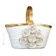 BASKET handmade ceramic table ornament Baroque style artistic with 24k gold details Made in Italy