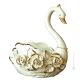 SWAN handmade ceramic table ornament Baroque style artistic with 24k gold details Made in Italy