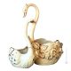 SWANS handmade ceramic table ornament Baroque style artistic with 24k gold details Made in Italy