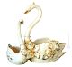 SWANS handmade ceramic table ornament Baroque style artistic with 24k gold details Made in Italy