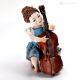 BICE Musician with double bass Capodimonte, musical beauty in porcelain.