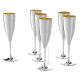 CALICE FLUTE Globlet Glasses Special Gold Silver Plated Handmade Made in Italy