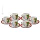 TAZZINE FICHI D'INDIA set 6 espresso coffee cups with saucers ceramic authentic handmade Sicily Made in Italy