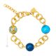 BRACCIALE FIORATO ORO fashion jewellery bracelet armlet handmade pearls in Murano-Venice glass with gold 18k authentic Made in Italy