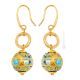 ORECCHINI FIORATO ORO fashion jewellery Earrings handmade pearls in Murano-Venice glass with gold 18k authentic Made in Italy