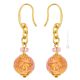 ORECCHINI MERLETTO fashion jewellery Earrings handmade pearls in Murano-Venice glass with gold 18k authentic Made in Italy