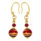 ORECCHINI FASCIA ORO fashion jewellery Earrings handmade pearls in Murano-Venice glass with gold 18k authentic Made in Italy