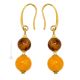 ORECCHINI SCRIGNO fashion jewellery Earrings handmade pearls in Murano-Venice glass and Tiger's eye authentic Made in Italy