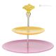 SWEET Tiered cake and fruit stand in superior quality hand-painted glass.