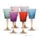 DOMINA Set of 6 authentic hand-painted stemmed wine glasses in superior quality glass.