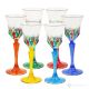 ADAGIO Set of 6 authentic hand-painted stemmed liqueur glasses in superior quality glass.