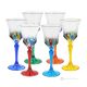 ADAGIO Set of 6 authentic hand-painted stemmed wine glasses in superior quality glass.