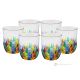 ADAGIO Set of 6 authentic modern hand-painted water glasses in superior quality glass.