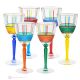 BRILLIANT Set of 6 authentic hand-painted stemmed wine glasses in superior quality glass.