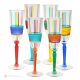 BRILLIANT Set of 6 authentic hand-painted flute glasses in superior quality glass.