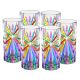 OASIS Set of 6 Authentic Modern Hand Painted Drinking Glasses in Premium Quality Glass.