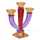 NAXOS Candlestick, candelabra, candle holder with 3 flames, modern hand-painted crystal.